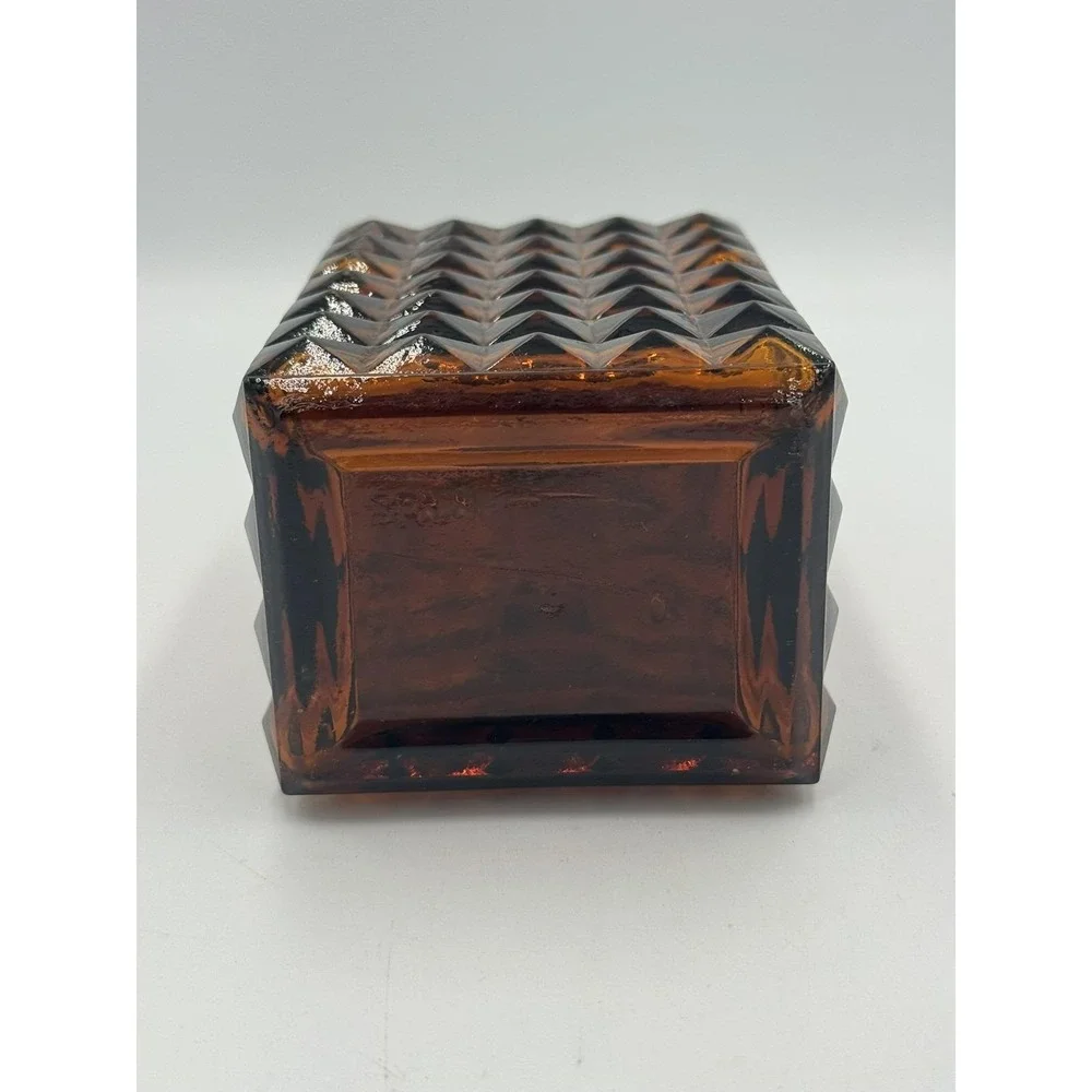 Vintage Dark Amber Glass Decanter from Spain
